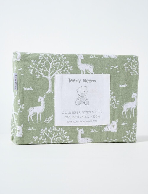 Teeny Weeny Flannelette Co Sleeper Fitted Sheets, 2-Pack, Fawn product photo View 02 L