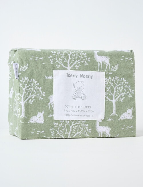 Teeny Weeny Flannelette Cot Fitted Sheet, 2-Pack, Fawn product photo View 02 L