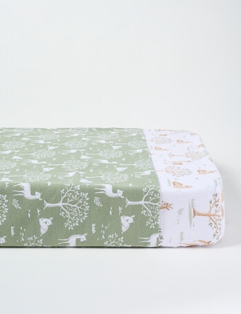 Teeny Weeny Flannelette Cot Fitted & Flat Sheet Set, Fawn product photo