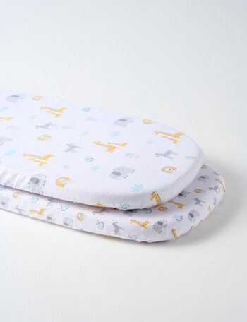 Teeny Weeny Flannelette Co Sleeper Fitted Sheets, 2-Pack, Jungle product photo