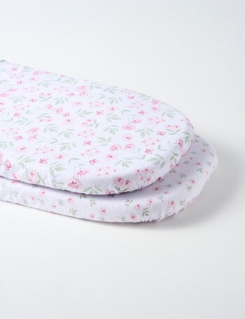 Teeny Weeny Flannelette Co Sleeper Fitted Sheets, 2-Pack, Floral product photo