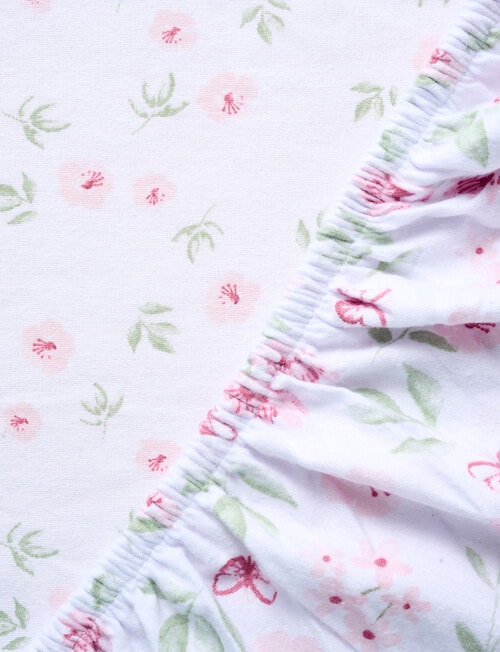 Teeny Weeny Flannelette Co Sleeper Fitted Sheets, 2-Pack, Floral product photo View 03 L