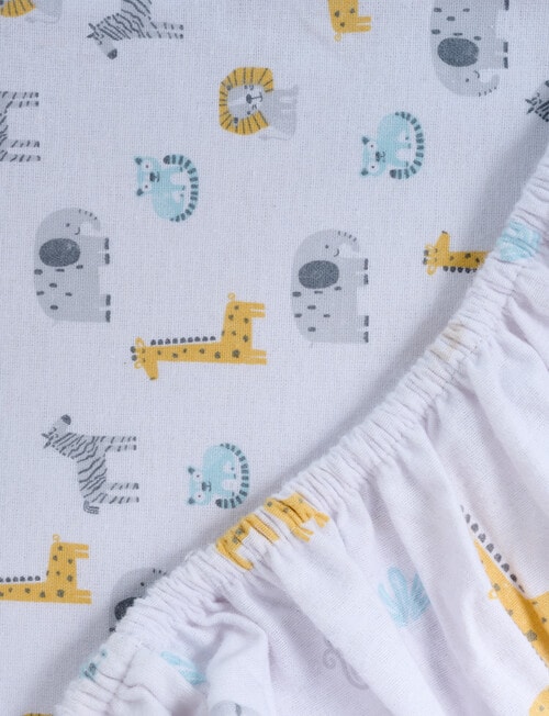 Teeny Weeny Flannelette Cot Fitted Sheet, 2-Pack, Jungle product photo View 03 L