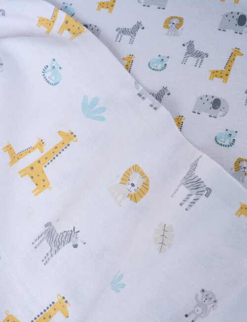 Teeny Weeny Flannelette Cot Fitted & Flat Sheet Set, Jungle product photo View 03 L