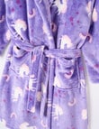 Sleep Mode Unicorn Pom Pom Robe, Purple, 2-8 product photo View 03 S