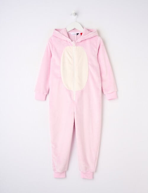 Sleep Mode Bunny Fluffy Pale Pink Onesie, Pale Pink, 2-8 product photo