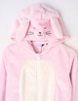 Sleep Mode Bunny Fluffy Pale Pink Onesie, Pale Pink, 2-8 product photo View 02 S