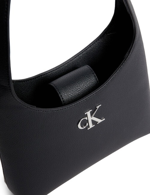 Calvin Klein Minimal Monogram Shoulder Bag, Black Handbags