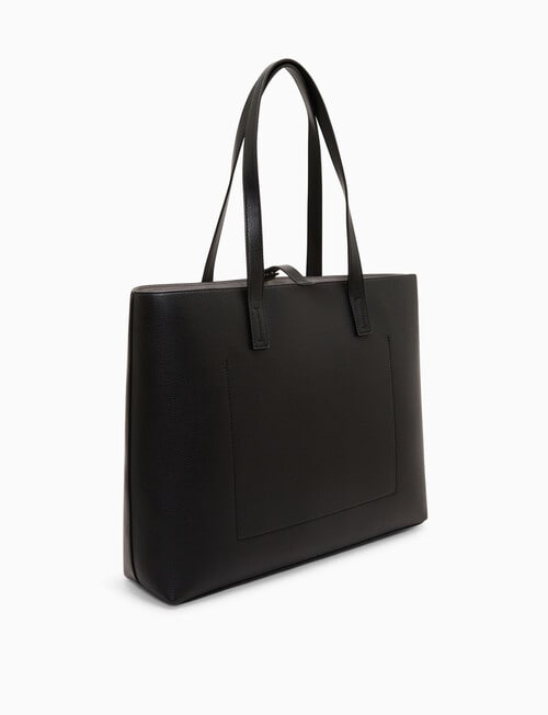 Calvin Klein Minimal Monogram Slim Tote Bag, Black product photo View 02 L