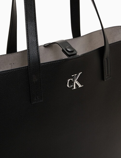 Calvin Klein Minimal Monogram Slim Tote Bag, Black product photo View 03 L