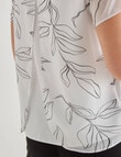 Oliver Black Stencil Short Sleeve Double Layer Top White & Black product photo View 04 S