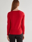Oliver Black Long Sleeve Crew Neck Cardigan, Berry product photo View 02 S