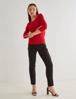 Oliver Black Long Sleeve Crew Neck Cardigan, Berry product photo View 03 S