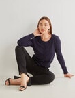 Oliver Black Long Sleeve Crew Neck Cardigan, Midnight product photo View 03 S