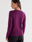 Oliver Black Long Sleeve Crew Neck Cardigan, Amethyst product photo View 02 S