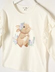 Mac & Ellie Bunny Floral Long Sleeve Frill Tee, Vanilla product photo View 02 S