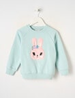 Mac & Ellie Applique Bunny Sweatshirt, Seafoam product photo