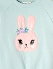 Mac & Ellie Applique Bunny Sweatshirt, Seafoam product photo View 02 S