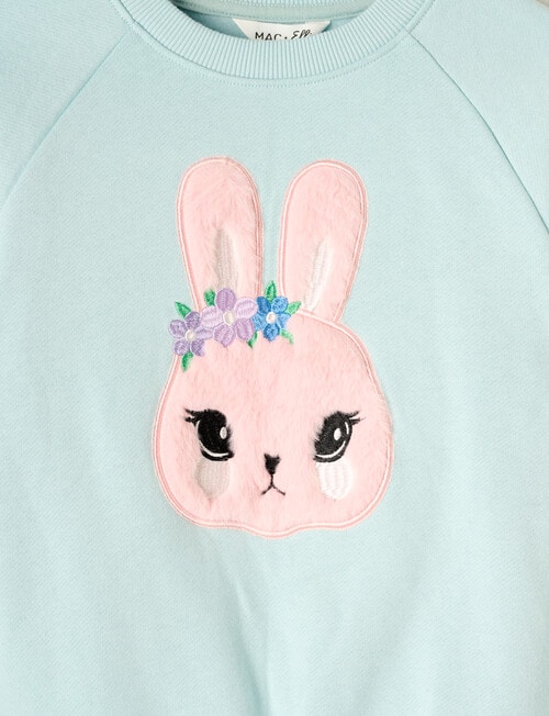 Mac & Ellie Applique Bunny Sweatshirt, Seafoam product photo View 02 L