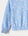 Mac & Ellie Floral Gathered Hem Sweatshirt, Bluebell product photo View 02 S