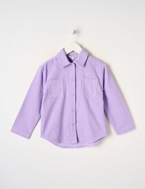 Mac & Ellie Long Sleeve Cord Shirt, Wisteria product photo