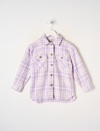 Mac & Ellie Long Sleeve Check Overshirt, Wisteria product photo