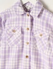 Mac & Ellie Long Sleeve Check Overshirt, Wisteria product photo View 02 S