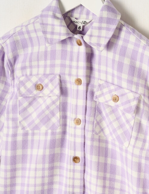 Mac & Ellie Long Sleeve Check Overshirt, Wisteria product photo View 02 L