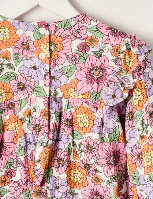 Mac & Ellie Long Sleeve Cotton Frill Floral Top, Vanilla product photo View 02 L