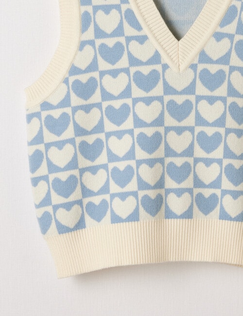 Switch Hearts Knit Vest, Light Blue product photo View 02 L