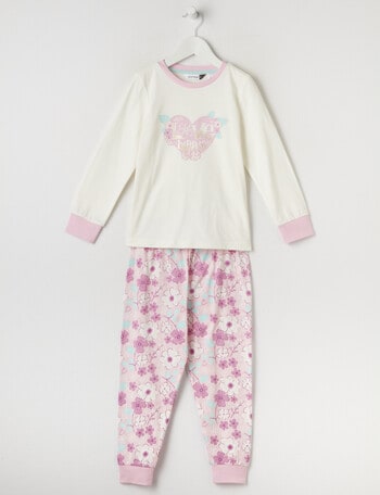 Sleep Mode Let Love Bloom Knit Long Pyjama Set, Pink product photo