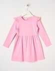 Mac & Ellie Long Sleeve Rib Dress, Flamingo Pink product photo