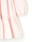 Mac & Ellie Long Sleeve Tiered Gingham Dress, Dusty Pink product photo View 03 S