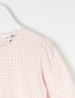 Mac & Ellie Long Sleeve Tiered Gingham Dress, Dusty Pink product photo View 04 S