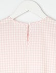 Mac & Ellie Long Sleeve Tiered Gingham Dress, Dusty Pink product photo View 05 S