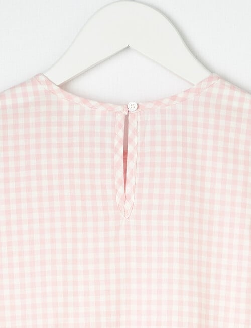 Mac & Ellie Long Sleeve Tiered Gingham Dress, Dusty Pink product photo View 05 L