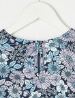 Mac & Ellie Floral Tiered Long Sleeve Dress, Navy product photo View 02 S