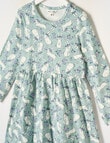 Mac & Ellie Bunny Floral Long Sleeve Knit Dress, Seafoam product photo View 02 S