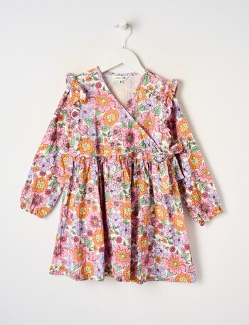 Mac & Ellie Floral Cotton Wrap Dress, Vanilla product photo