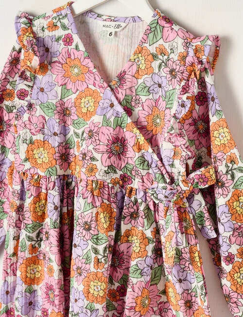 Mac & Ellie Floral Cotton Wrap Dress, Vanilla product photo View 02 L