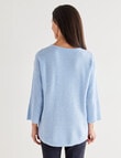 Ella J Ribbed Button Jumper, Pale Blue product photo View 02 S