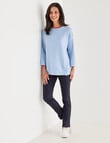Ella J Ribbed Button Jumper, Pale Blue product photo View 03 S