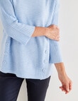 Ella J Ribbed Button Jumper, Pale Blue product photo View 04 S