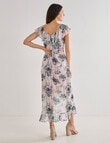 Harlow Floral Short Sleeve Ruffle Dress, Mauve product photo View 02 S