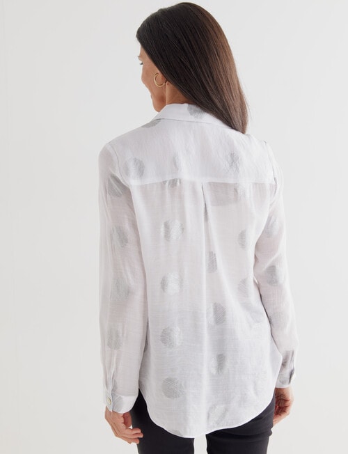 Ella J Classic Shirt, Silver Spot product photo View 02 L