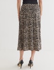 Ella J Printed Crinkle Skirt, Beige product photo View 02 S