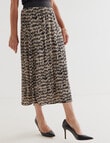 Ella J Printed Crinkle Skirt, Beige product photo View 03 S