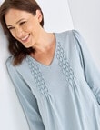 Ruby & Bloom V-neck Cotton Nightie, Mint Spot, 10-20 product photo View 04 S