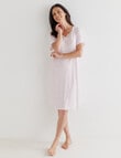 Ruby & Bloom Short Sleeve V-Neck Nightie, Pink, 10-20 product photo View 03 S