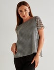 Oliver Black Gingham Short Sleeve Double Layer Top, Navy product photo View 06 S